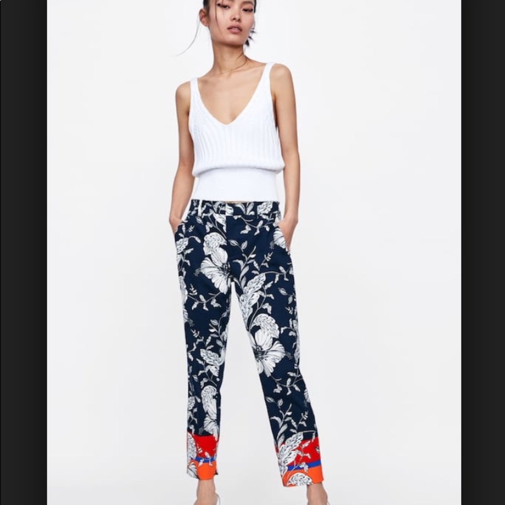 Zara modern print chinos